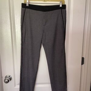 Banana Republic Women’s Tuxedo Style Black and Gray Checkered Pants, 4P